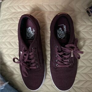 Vans Burgundy Athletic Shoes